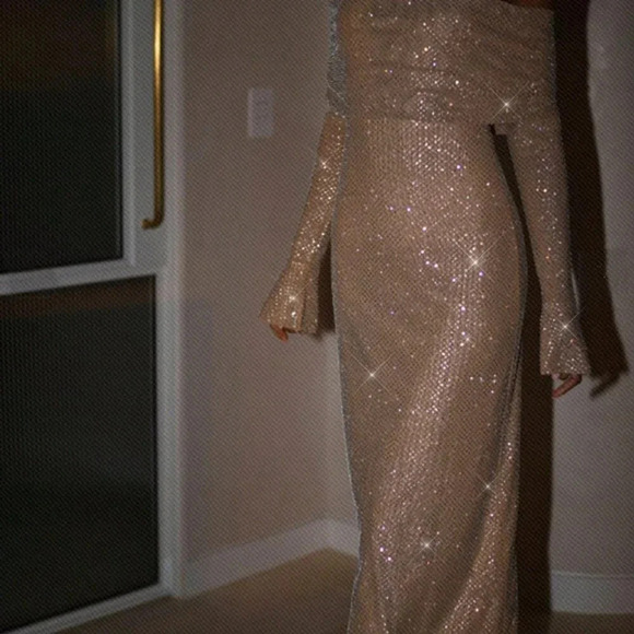 Apricot Party Women's Christmas Cocktail Bodycon Maxi Dress - Picture 6 of 6